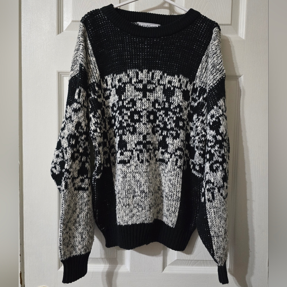 Vintage 80s Grandpa Sweater by Saturdays, Chunky Knit, Acrylic, Unisex, EUC!